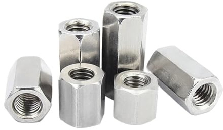 Dadi di accoppiamento esagonali, Dado esagonale di accoppiamento in acciaio inossidabile 304 argento M6 a M16(M16 x 24 x 30 (1pcs))