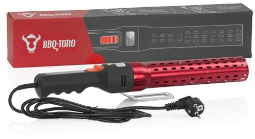 BBQ-Toro IGGI Encendedor eléctrico para barbacoa, rojo y negro, 2000 W, 650 °C, para barbacoa, encendedor eléctrico para barbacoa, carbón, accesorio eléctrico para barbacoa,