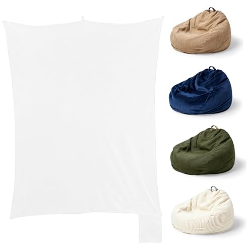 UKCOCO Fodera Interna per Bean Bag a Rete Bianco, Lavabile, Portatile, Adatta per Animali Domestici e Salotto