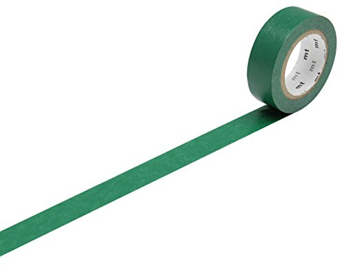 MT Kamoi Kakoshi KMMT-MKT1PB-AV Materialband, japanisch, recyceltes Papier, Klebeband aus Pflanzenfasern, 1 m x 1,5 cm, Grün