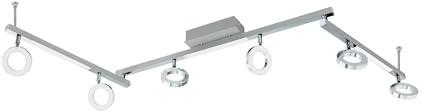 EGLO LED Deckenlampe Cardillo,6 flammige Deckenleuchte | Deckenstrahler aus Alu, Metall und Kunststoff, Wohnzimmerlampe in Chrom, LED Flurlampe warmweiß