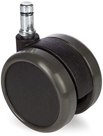 5x ROLO 10mm/65mm Pavimenti duri - Rotelle per Sedia Nero