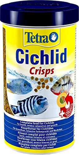 Tetra Cichlid Crisps - Fischfutter für alle Cichliden mit natürlichen Farbverstärkern, 500 ml Dose