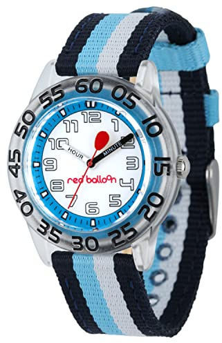 Red Balloon Kids' Plastic Time Teacher Analog Quartz Nylon Strap Watch