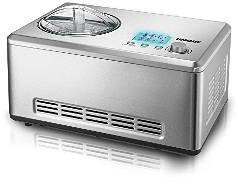 Unold 48876 Eismaschine Nobile - Edelstahl, 180 Watt, 2 Liter, vollautomatischer selbstkühlender Kompressor, LCD-Display