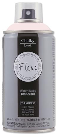 FLEUR Spray Vernice Chalk Paint, Extra Opaco, all' Acqua senza Odore, MultiSuperficie, 300 ml F19 Pink Rococò, Effetto Gesso, Shabby Chic Vintage, per Mobili, per Interno - Esterno