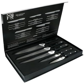 BRANDANI 54860 COLTELLO CUCINA FORGIATO HIGH QUALITY SET 5PZ INOX SET COLTELLI CUCINA