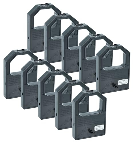 vhbw 10x Farbband Schriftband kompatibel mit Panasonic KX-P 1395, KX-P 120, KX-P 1191, KX-P 140 Nadeldrucker, Bondrucker - Schwarz
