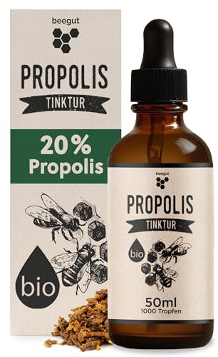 beegut BIO Propolis Tropfen Tinktur mit 20% BIO Propolis Extrakt, wertvolle Polyphenole, zur natürlichen Pflege der Haut uvm, nachhaltige Verpackung