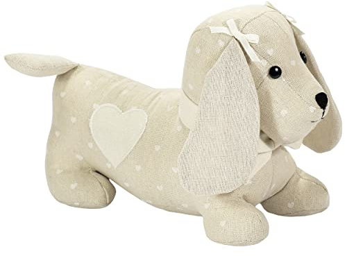 SPOTTED DOG GIFT COMPANY Türstopper Hund, Türstopper Tier, Schwer Stoff Türsack für Boden 1,5 kg, Hunde Deko und Geschenk für Hundeliebhaber - Dackel Herzen