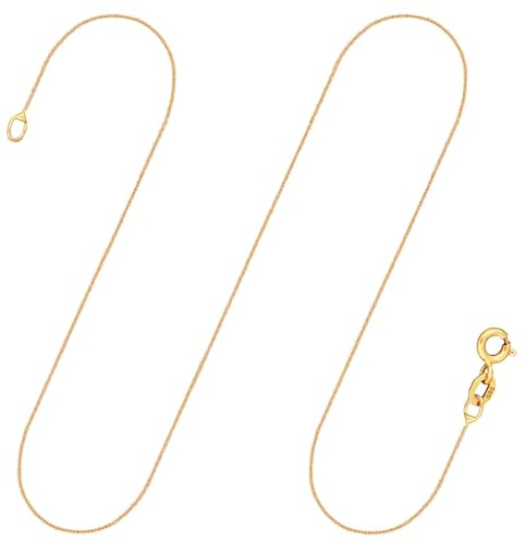 EDELIND Goldkette Damen 585 333 Echtgold - Ankerkette 0.8 mm Gelbgold auch 375 750 - mit Geschenkbox