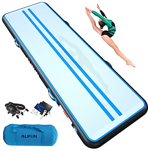 Tapis de Gymnastique Gonflable, Tapis d'entrainement, Pistes d'acrobatie 2 m/3 m/4 m/6 m,Gymnastics Tumble Track Mat, Piste de Gymnastique Tapis Gym pour l'entraînement/l'eau/la danse/avec pompe à air