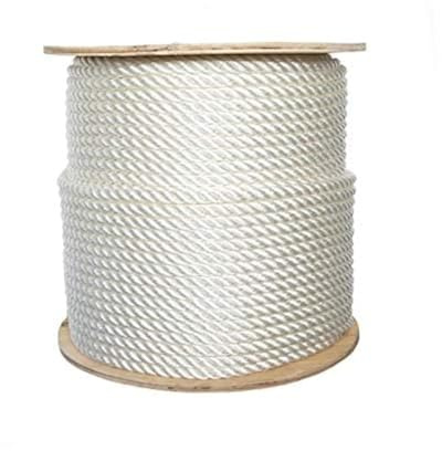 ATERET 1/4 Nylon Rope - 3-Strand Twisted Nylon & Polyester Blended Synthetic Rope - Multipurpose, Lightweight, Weather-Resistant Cord for Outdoor/Indoor Use and DIY Projects (1/4 x 600 Feet)