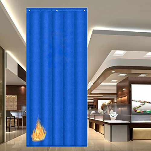 ADASPR Flame Retardant Door Curtain Fire Resistant Thermal Insulated Doorway Curtains Soundproof Drapery Panel for Home Office Hotel School Cinema Hospital woodhouse Garage