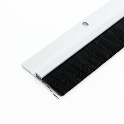 Trintion 100cm Aluminium Draught Excluder Strip - Door Bottom Sweep Dust Seal for Draft Blocker - White