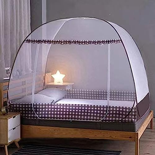 Großes Moskitonetz, Baldachin für Bett, zusammenklappbar, tragbar, Reise-Netz, Pop-Up-Netz, 203 x 183 x 152 cm (L x B x H), Queen-Size-Bett