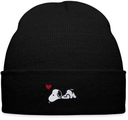 Spreadshirt Peanuts Snoopy Liebe Herz Love Stick Bestickte Wintermütze