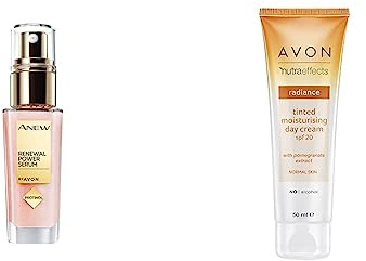 Avon Anew Renewal Power Serum, Formulated with Protinol™ Technology and Niacinamide, for 7 Powerful Skin Benefits in 7 Days, 30ml & Nutra Effects Radiance Tinted Moisturising Day Cream SPF20, 50ml