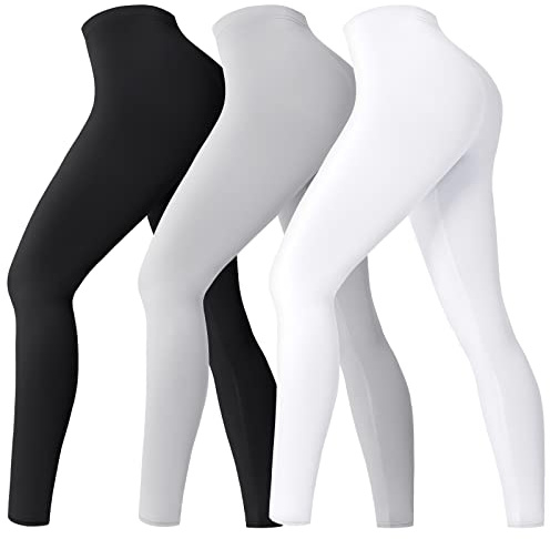 Jeyiour 3 Pairs Women Golf Sun Protection Leggings Stockings Cooling Golf Tights UV Protection Sports Leggings for Golfing