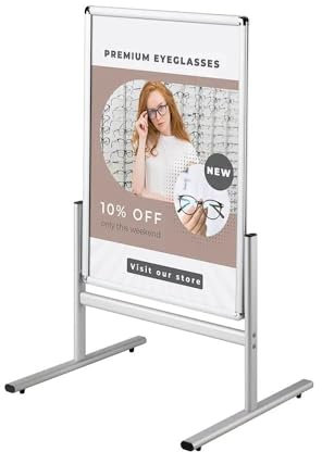 VKF Renzel GmbH Kundenstopper wetterfest / Werbeaufsteller 25 mm Profil für DIN A1 / Bodenaufsteller / Plakatständer „Baltic“