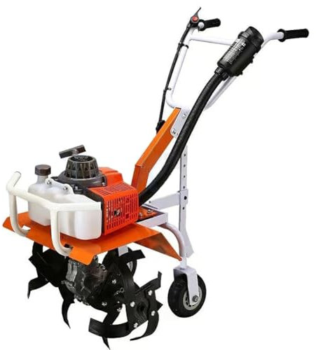 TEHONGMAI Motoculteur Rotatif à Essence agricole, cultivateur à Essence, 4 Temps, 9 000 TR/Min, réservoir de Carburant de 1,2 L, Profondeur de Travail de 6 Pouces, Mini motoculteur de Jardin