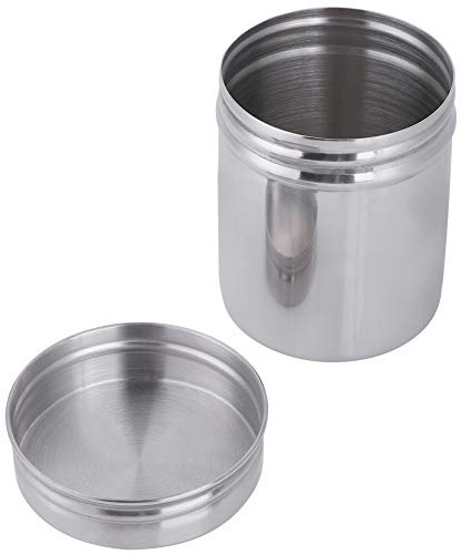 Acouto Edelstahl 304 275ml Verschließbares Vorratsglas Tragbar Tee Kaffeebohnen Behälter Teedose Küchenkanister Lebensmittelaufbewahrungsbehälter (Klein: 8,5 x 7 cm/ 3.3 x 2.8 inch)
