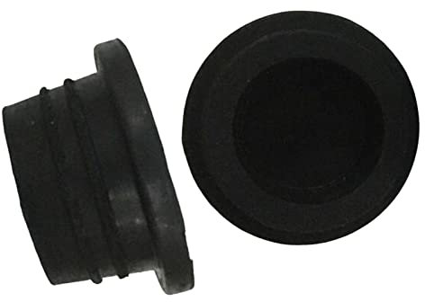 2 Pieces Inground Pool Ladder Rubber Bumpers Ladder End Caps Replacement Black, bottom diameter 39 mm