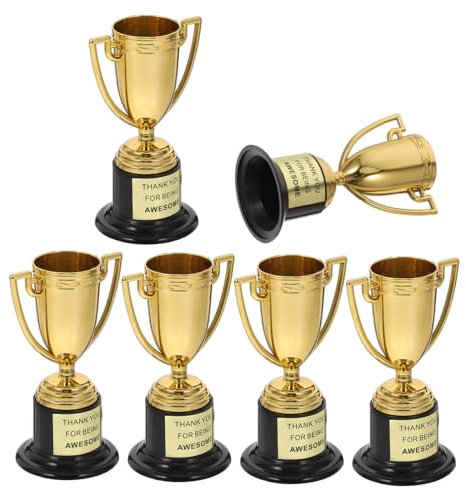 IMIKEYA 6 Stück Kleine Trophäe Golf-pokal Trophäengeschenke Aus Kunststoff Mini-trophäenpokal Gefälschte Trophäe Mini-goldtrophäe Sporttrophäen Plastik Golden Wiederverwendbar