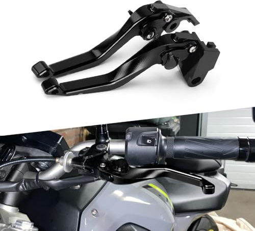 Modeer Kompatibel mit Vulcan S 650 2015 bis 2025 Motorrad Aluminium Kurzen Bremse und Kupplungshebel vulcans 650 vulcan s650 Zubehör (Schwarz)