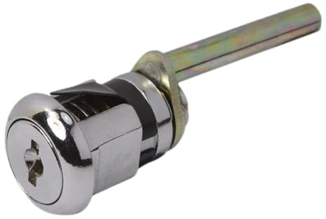 Cabinet Plunger Lock, Zinc Alloy File Cabinet Lock with 2Keys, Furniture Desk Drawer Plunger Cupboard Cam Rv Silver(Short) (Long)