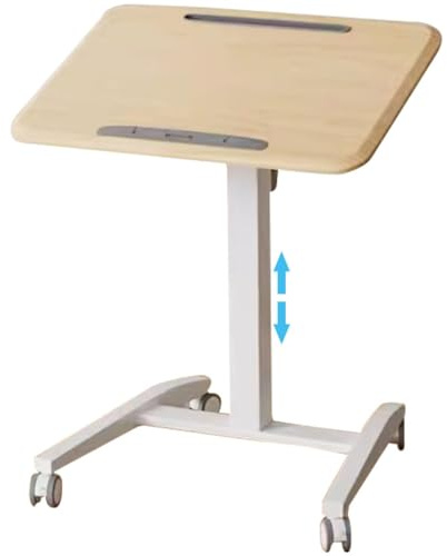 Scrivania in piedi regolabile in altezza, tavolo pieghevole portatile per laptop con ruote frenate, banco da lavoro mobile per uso domestico e ufficio
