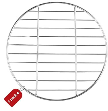 MUNTE Grille Barbecue Ronde en Acier Inoxydable, Grille de Barbecue Ronde, Gril Rond (30 cm de Diamètre), Facile à Nettoyer, Chauffage Uniforme, pour Fêtes, Pique-niques, Camping