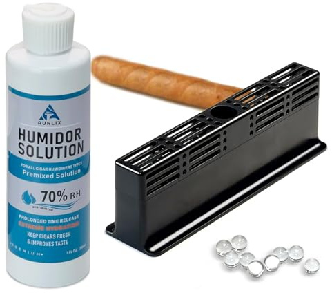 Zigarren Befeuchter Kit für Zigarren Humidor, inkl 200 ml Humidor Solution, 3-Way Zigarren Luftbefeuchter,Behalten 70% RH,Humidor Befeuchter für Humidor Zigarren, ZigarrenZubehör(1-100 Zigarren)