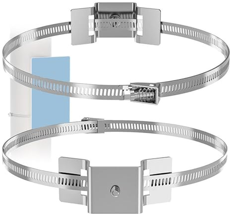 Staffe di montaggio a regolabile - set hardware in metallo a 2 pezzi, di morsetto con pole pesante | Installazione dello scaldabagno con pannello solare della fotocamera,