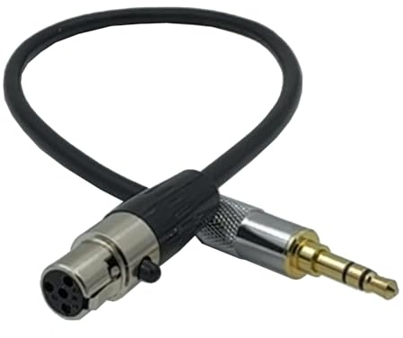 jasavdio 3.5mm to Mini XLR Cable, 4 Pin Mini XLR Female to 1/8 Inch mini Jack TRS Stereo Male Microphone Audio Cable for MP3 Players,Phones,Speakers（30CM/1FT）