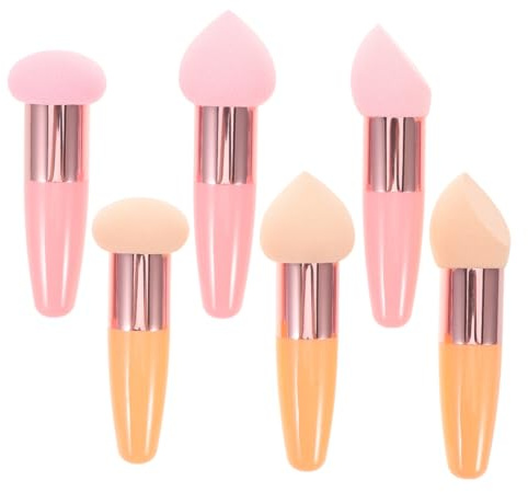 TOPPERFUN 6 St Makeupsvampar för Foundation och Återanvändbar Puff i Rosa och Hudton Multifunktionell Kosmetisk Äggsvamp för och Våt Applicering Enkel att och för Daglig och Professionell