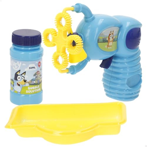 ColorBaby Bluey Elektrische Seifenblasenpistole, 50 ml, Seifenbehälter, buntes Design, Bongo und Bluey, Outdoor-Spiele, Aktivitäten für Kinder ab 3 Jahren (39149)