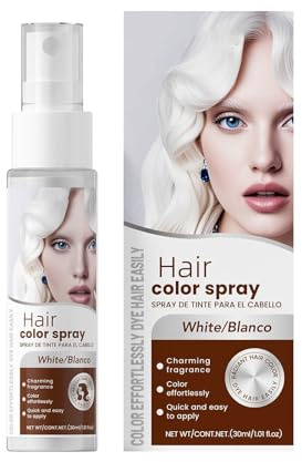Purple Hair Spray Colour for Kids Women, Washable One Time Temporary Hair Dye Spray, Instant Styling, Non-Sticky, for Cosplay, Party, DIY, Halloween, Hair Makeup (White)
