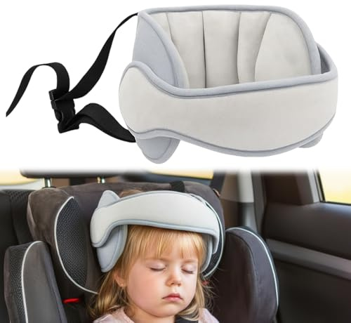 Kids Car Seat Travel Head Support, Kids Car Seat Head Support, Car Safety Sleeping Head Rest Pillow, Adjustable Toddler Headrest Pillow Soft Neck Relief Sleeping Band Head Strap for Car Plane Journey