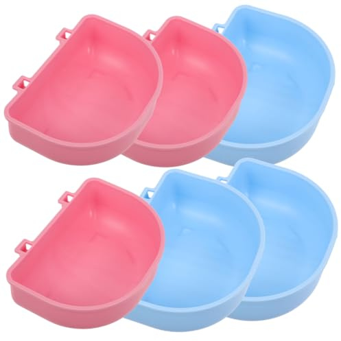 SEWACC 6Pcs Hanging Pet Bowls for Hamster and Chinchilla Cage Small Rat Feeding and Water Bowls with Fixing Clip Household Small Animal Feeding Supplies for Rabbits and Rodents