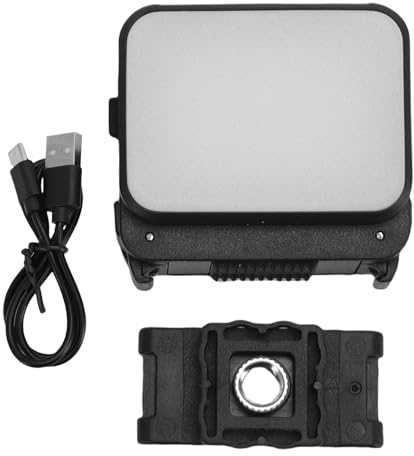 Acouto LED-Videoleuchte mit Starkem Magnet, 20 LED-Lampen, 3 Farben, 3000 K, 4440 K, 8700, 4 Helligkeitsstufen, IPX4 Wasserdicht, 600 MAh Akku, 16 Stunden für 6 DSLR-Kamera,