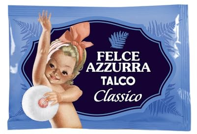 Felce Azzurra Talkumpuder 5x100g – Klassischer Duft – Körperpuder für empfindliche Haut – Feines, natürliches Talc Puder für trockene & geschmeidige Haut – Anti-Reibung & Frische