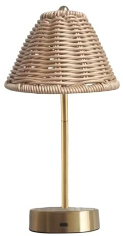 Cordless Table Lamp - 3 Level Rattan Vintage Design, USB Rechargeable Portable Light, Bedside Reading Fixture | Cordless Table Lamp For Bedroom Study Work Dorm Nail Puzzle Sewing Craft College Piano A