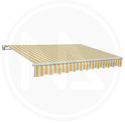 TENDA DA SOLE a soffitto/parete con bracci BIANCO/GIALLO 2,95X2 metri PAPILLON