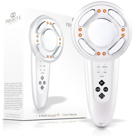 Project E Beauty LED+ Radio Frequency Slimming Therapy |Wireless RF Red LED Photon Vibration Collagen Boosting Smooth Skin Firming Tightening Cellulite Fat Removal Body Shaping Slimming Device