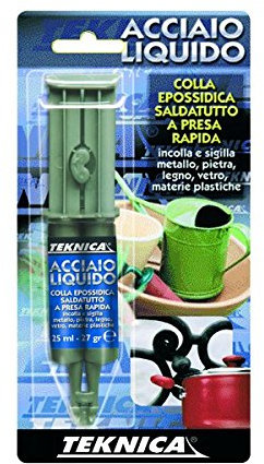 BLISTER ACCIAIO LIQUIDO - ADESIVO BICOMPONENTE GRIGIO A BASE DI RESINE EPOSSIDICHE ML.25