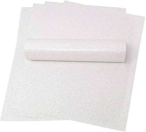 Syntego A4 dickes und weiches Glitzerpapier 150 g/m² / 40 lb 10 Blatt (weiß irisierend)