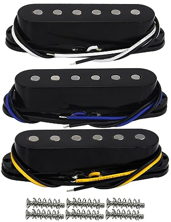 FLEOR platt stång pickups Alnico 5 enkel spole pickup för ST-stil gitarr pickup ersättare Neck+Middle+Bridge Svart