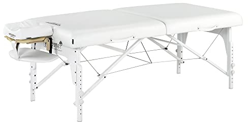 Master Massage 79cm Montclair Mobil Massageliege Klappbar Massagebett Massagebank Kosmetikliege Portable Beauty Bed Holzfüße Paket Schneeweiß