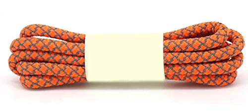 TikTako 1Pair Reflective Schnürsenkel Runde Sneakers Outdoor Sports Schnürsenkel Länge, Orange, 140 cm